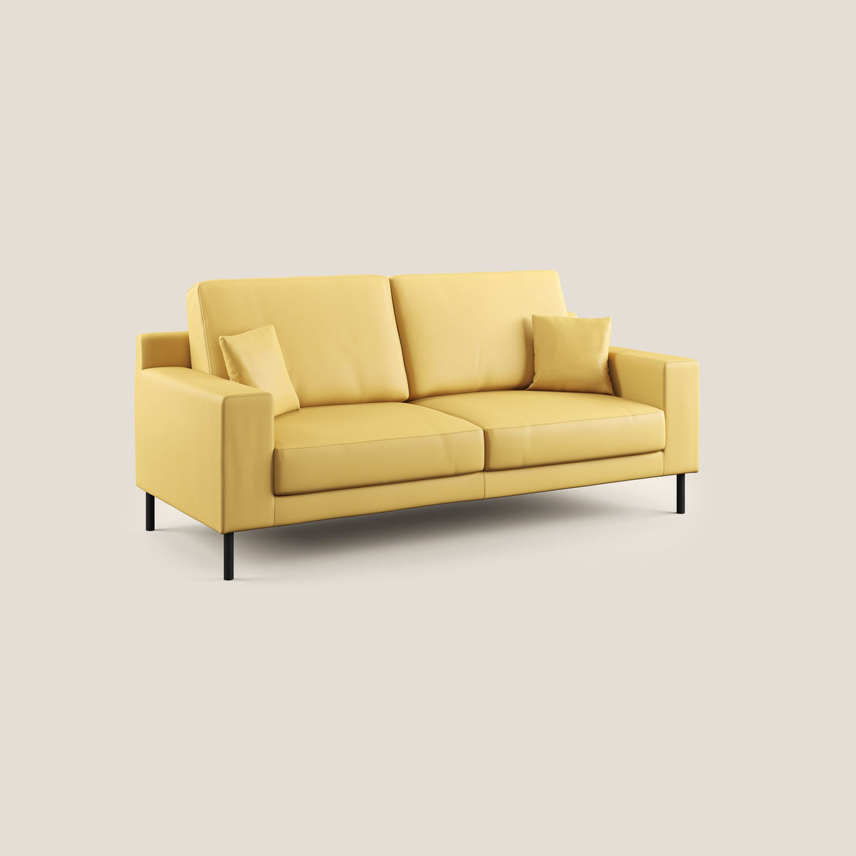 Uranio divano moderno lineare in Ecopelle impermeabile T04 giallo - divitt.sbs