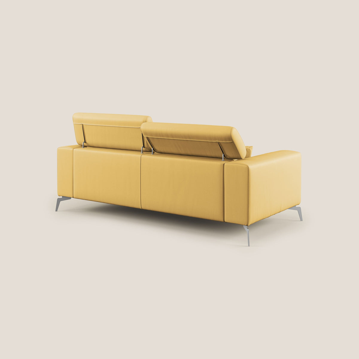 Blade Divano moderno con poggiatesta reclinabili in Ecopelle T04 giallo - divitt.sbs