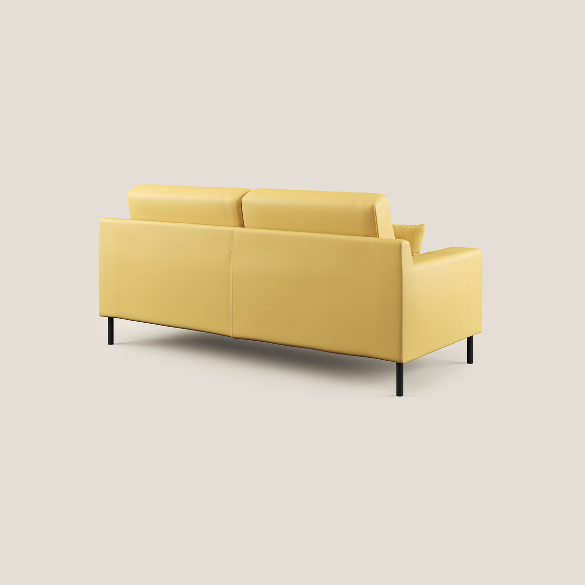 Uranio divano moderno lineare in Ecopelle impermeabile T04 giallo - divitt.sbs