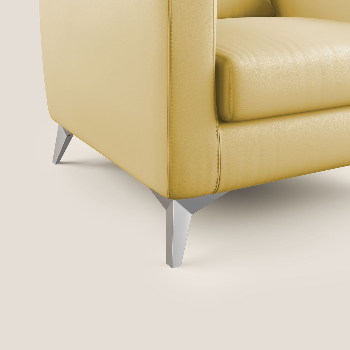 Orione Poltroncina in ecopelle moderna e impermeabile T04 giallo - divitt.sbs