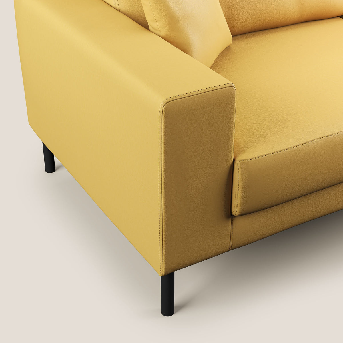 Uranio divano moderno lineare in Ecopelle impermeabile T04 giallo - divitt.sbs