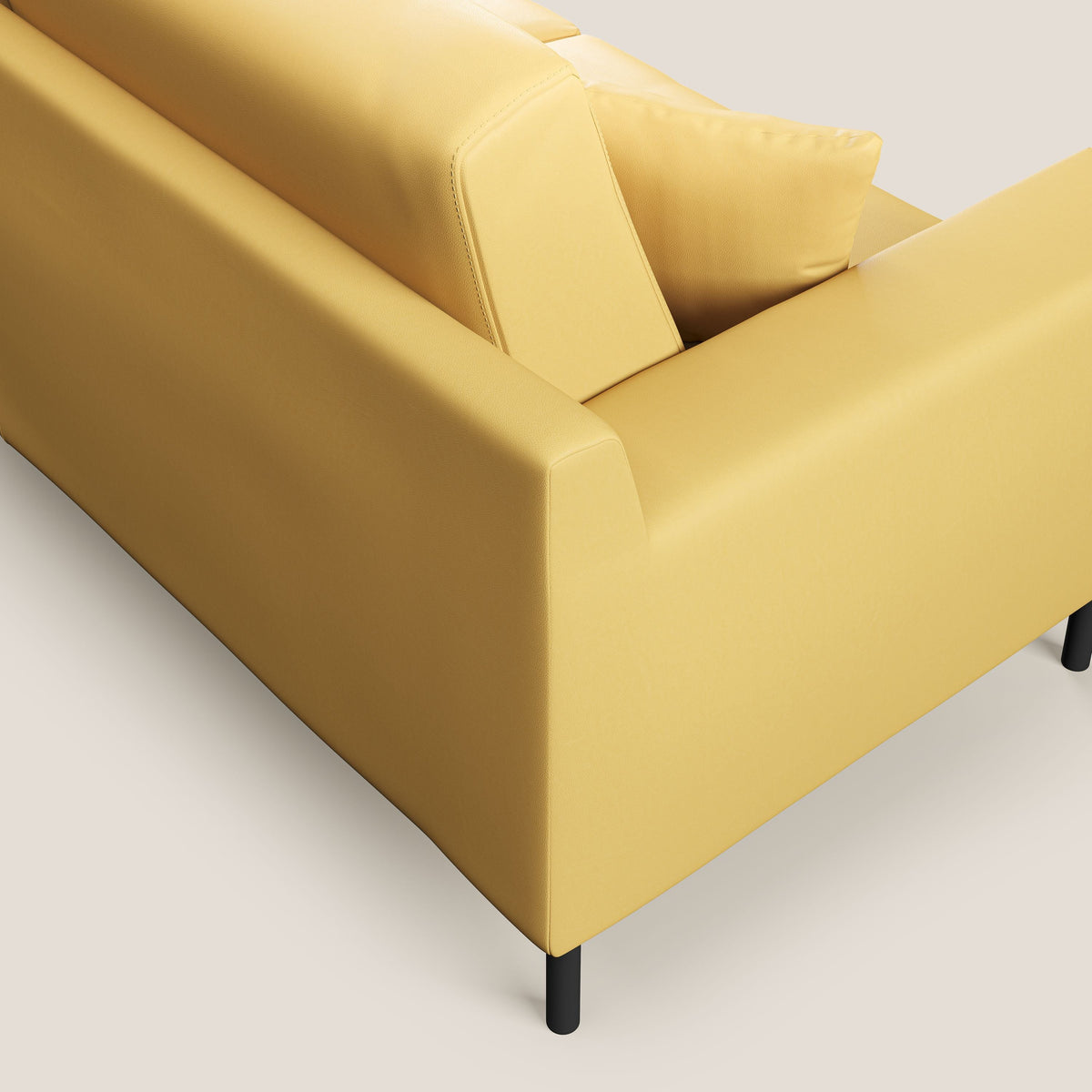 Uranio divano moderno lineare in Ecopelle impermeabile T04 giallo - divitt.sbs