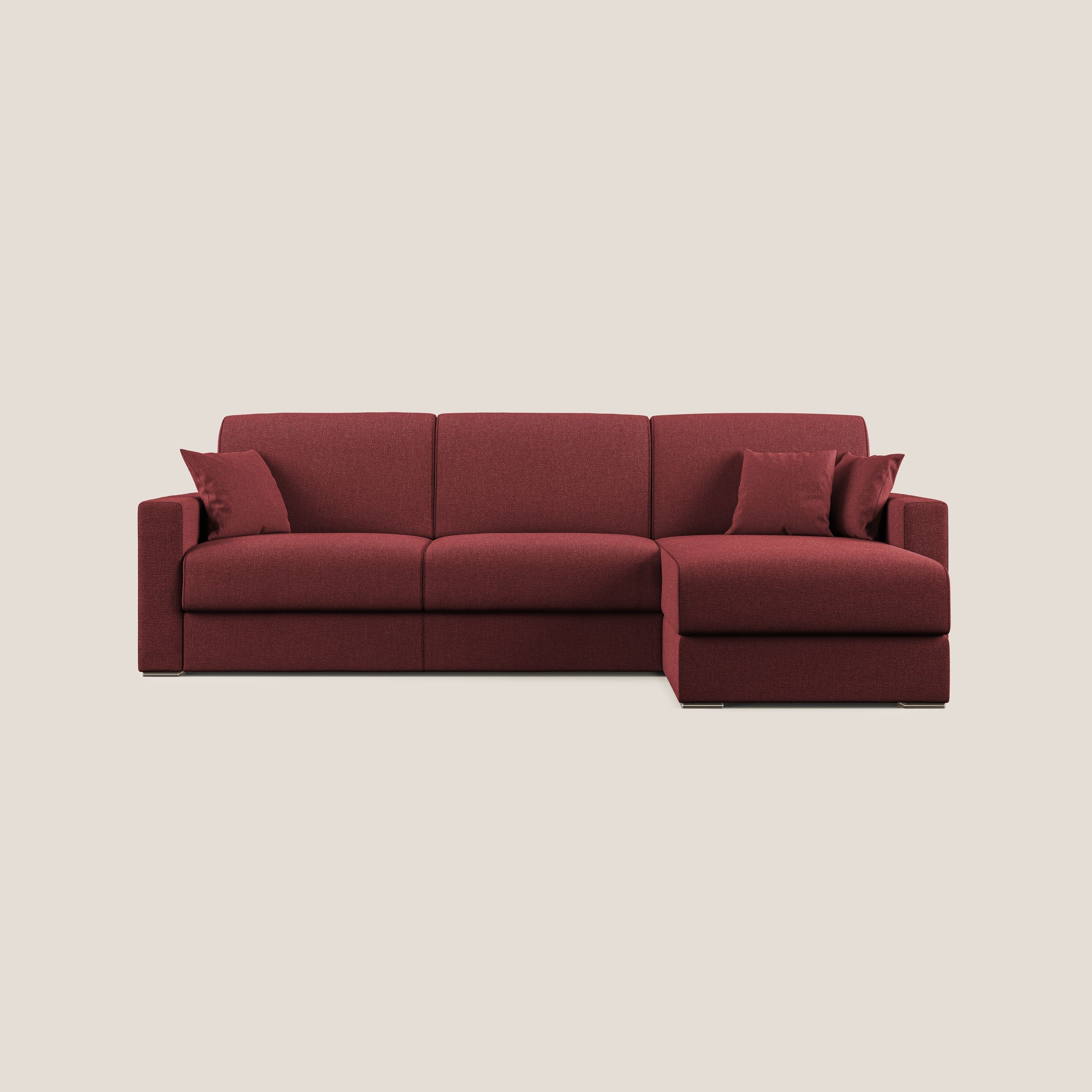 Best Divano letto angolare con penisola in tessuto smacchiabile QuickClean T08 rosso - divitt.sbs