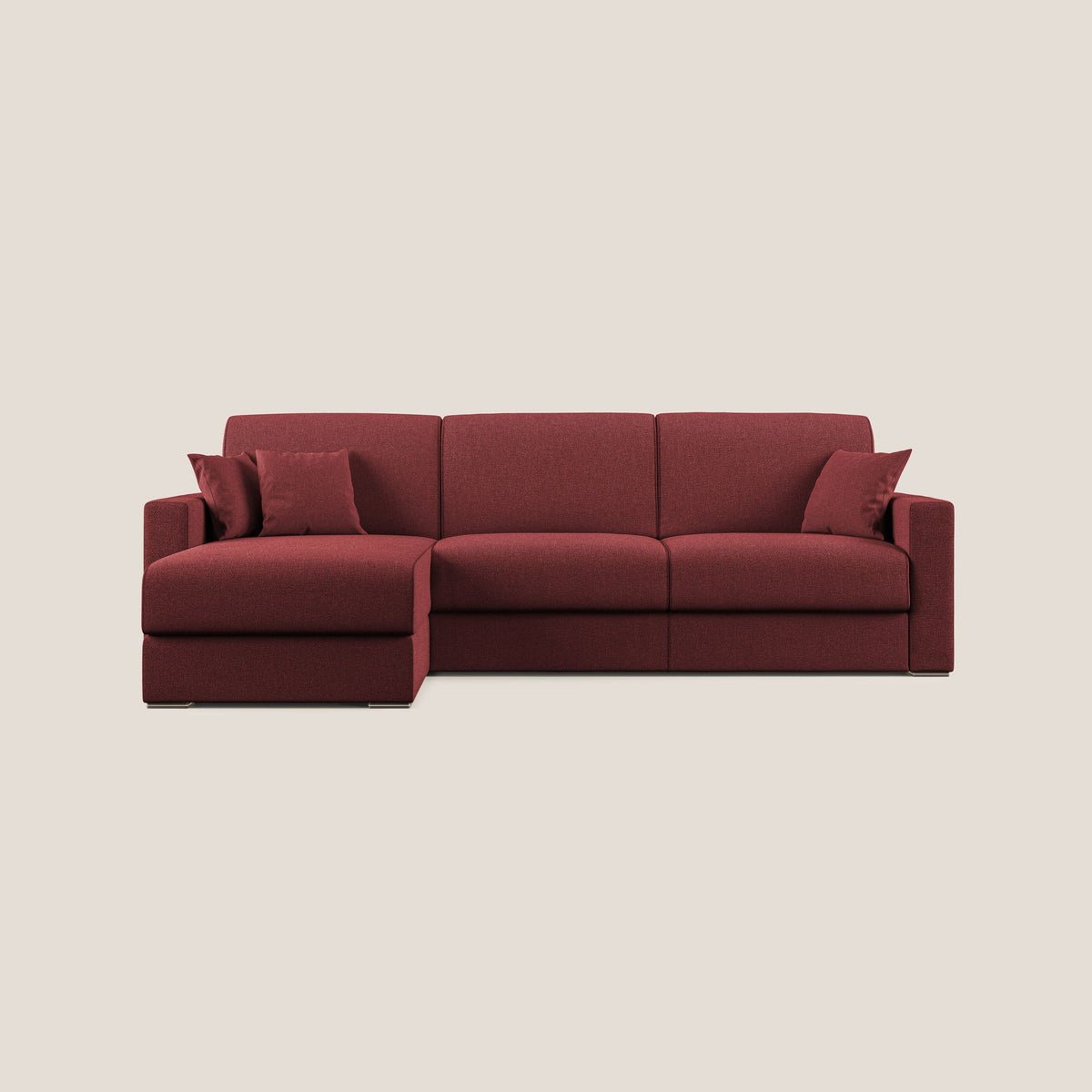 Best Divano letto angolare con penisola in tessuto smacchiabile QuickClean T08 rosso - divitt.sbs
