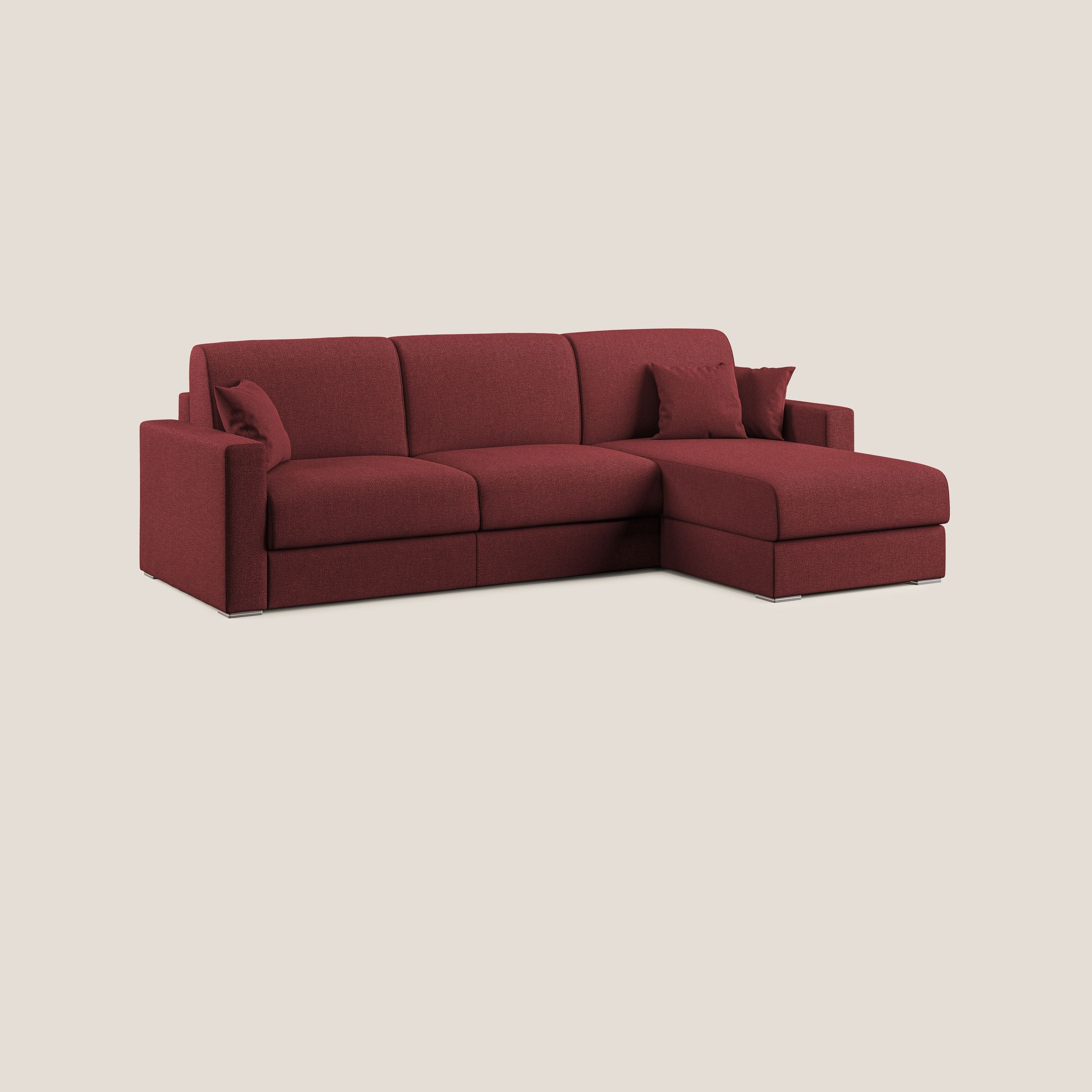 Best Divano letto angolare con penisola in tessuto smacchiabile QuickClean T08 rosso - divitt.sbs
