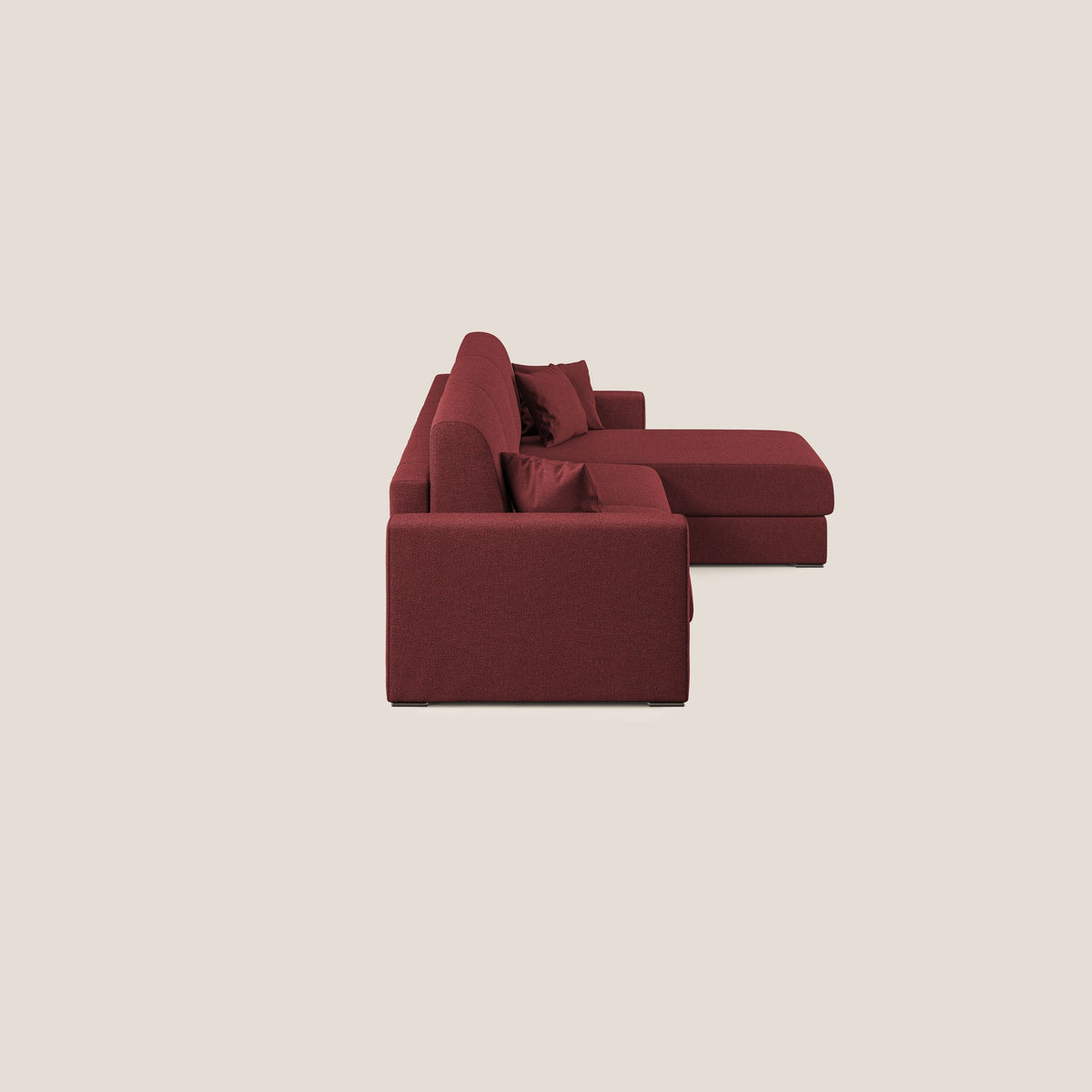 Best Divano letto angolare con penisola in tessuto smacchiabile QuickClean T08 rosso - divitt.sbs