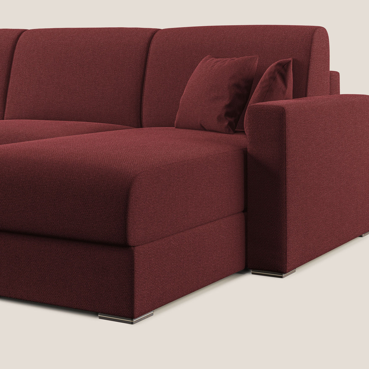 Best Divano letto angolare con penisola in tessuto smacchiabile QuickClean T08 rosso - divitt.sbs