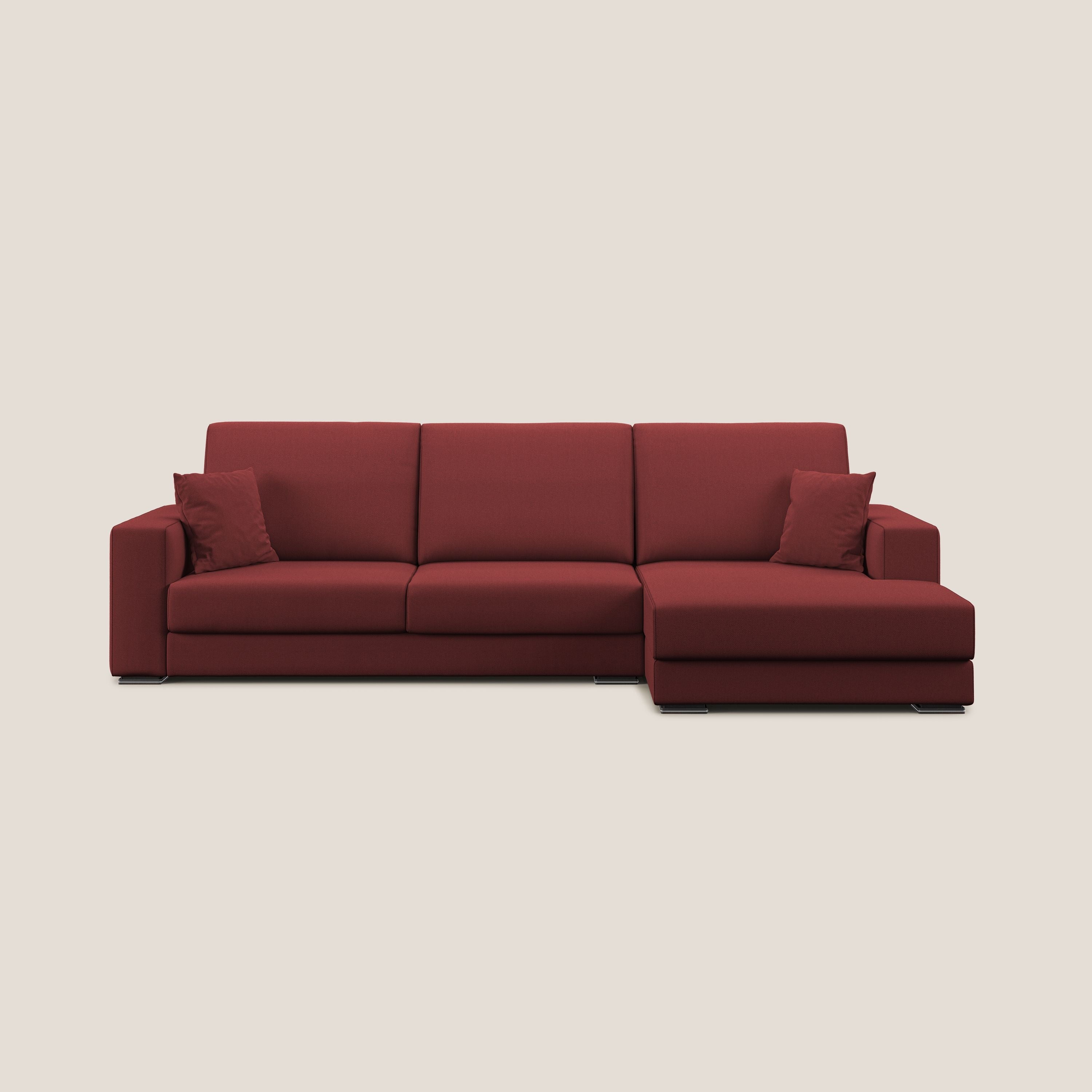 Marte divano angolare in tessuto smacchiabile impermeabile T08 rosso - divitt.sbs
