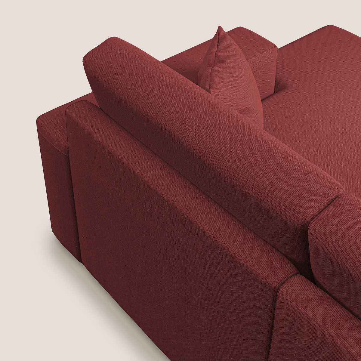 Marte divano angolare in tessuto smacchiabile impermeabile T08 rosso - divitt.sbs