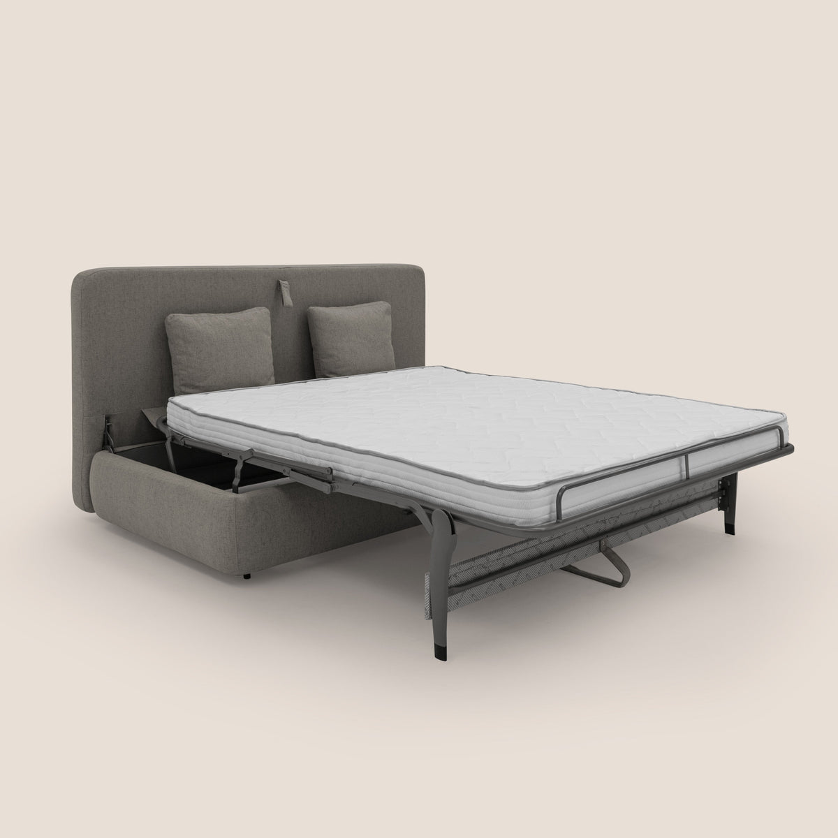 Gransasso Divano letto matrimoniale dal DESIGN innovativo in tessuto impermeabile T03 talpa - divitt.sbs