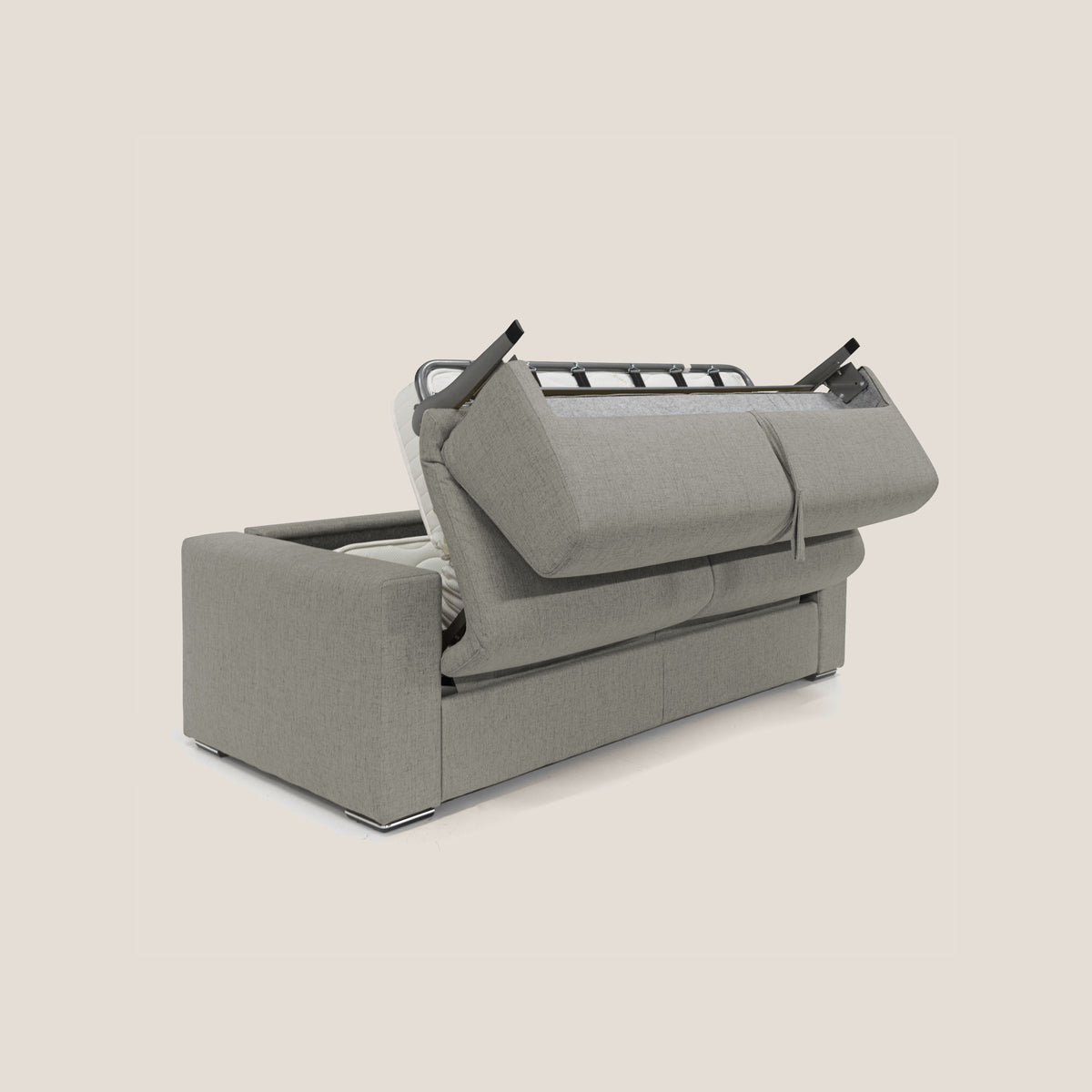 Nixon Divano letto matrimoniale con materasso 20 cm in tessuto impermeabile T03 talpa - divitt.sbs