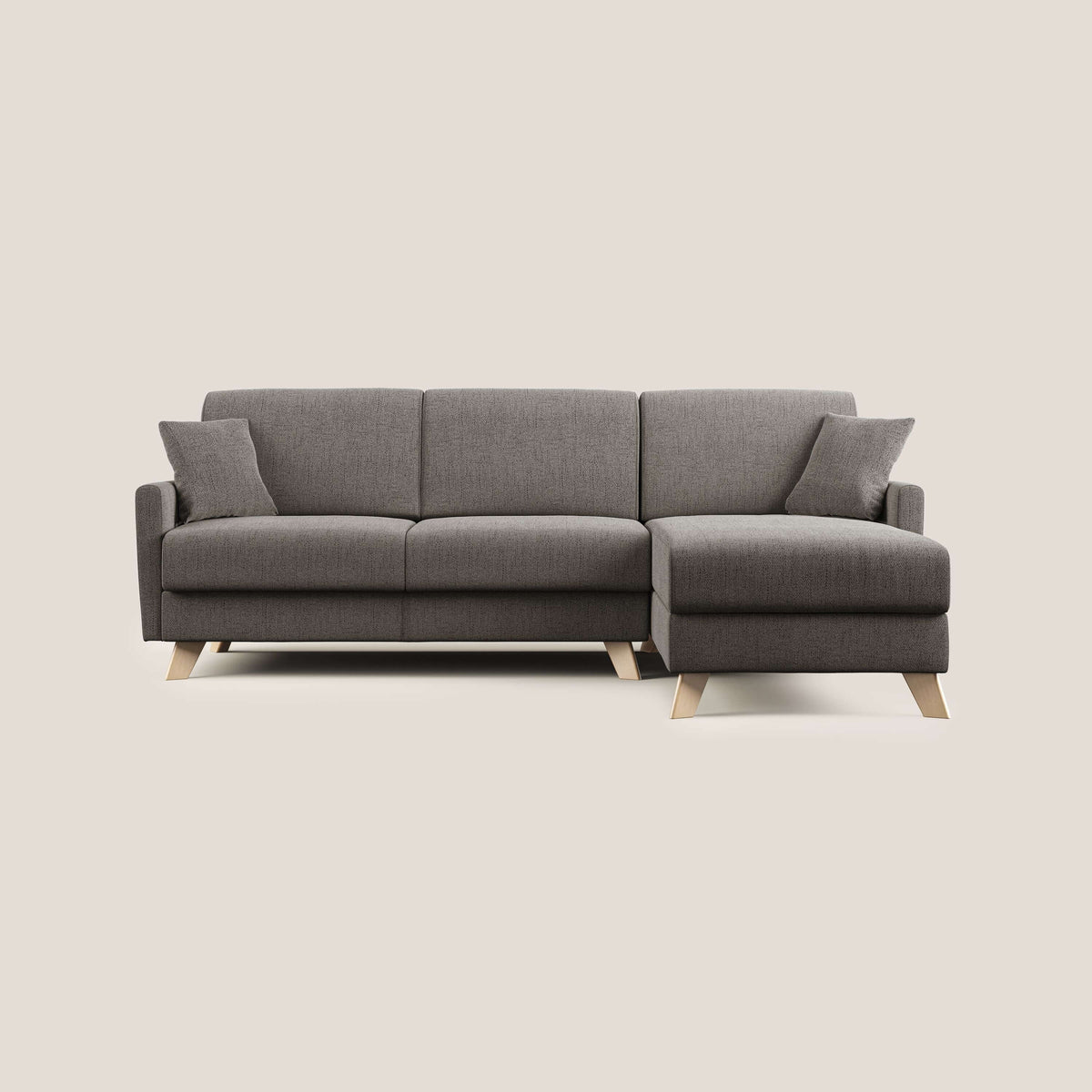 Edgar divano letto angolare in tessuto felis impermeabile T03 talpa - divitt.sbs