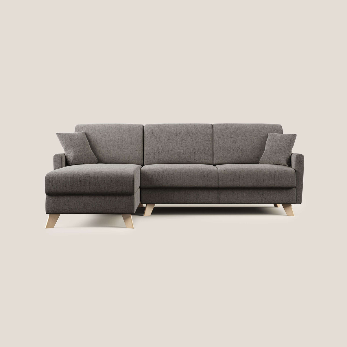 Edgar divano letto angolare in tessuto felis impermeabile T03 talpa - divitt.sbs