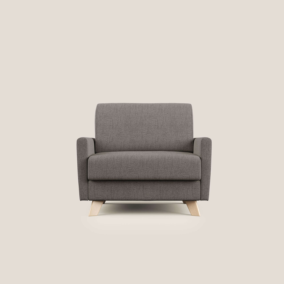 Edgar poltrona letto in tessuto felis impermeabile T03 talpa - divitt.sbs