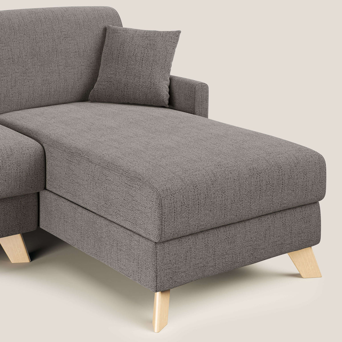Edgar divano letto angolare in tessuto felis impermeabile T03 talpa - divitt.sbs