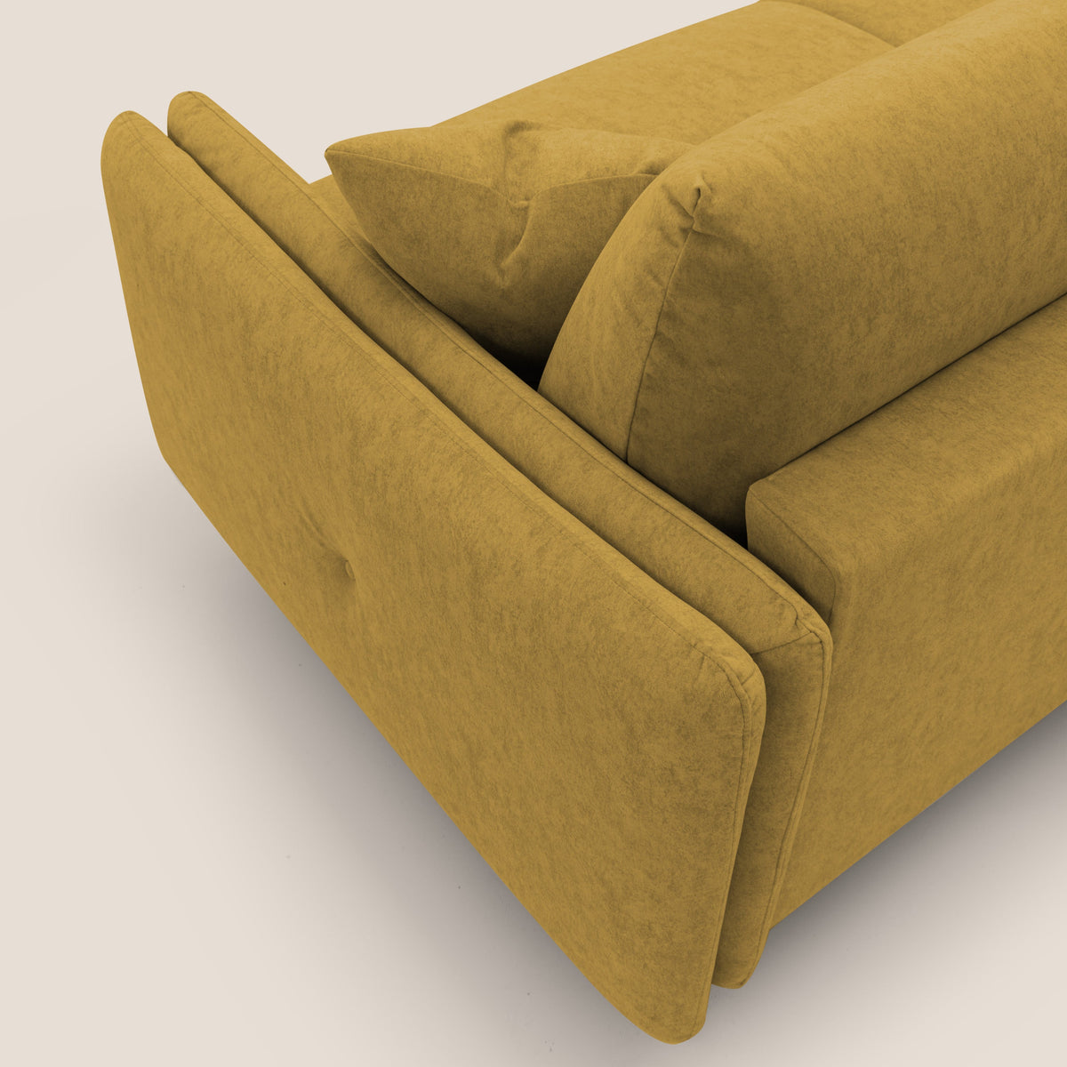 Gregory Divano letto con materasso h18 cm in microfibra effetto velluto impermeabile T09 giallo - divitt.sbs