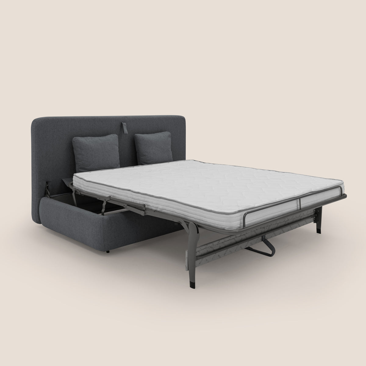 Gransasso Divano letto matrimoniale dal DESIGN innovativo in tessuto impermeabile T03 antracite - divitt.sbs
