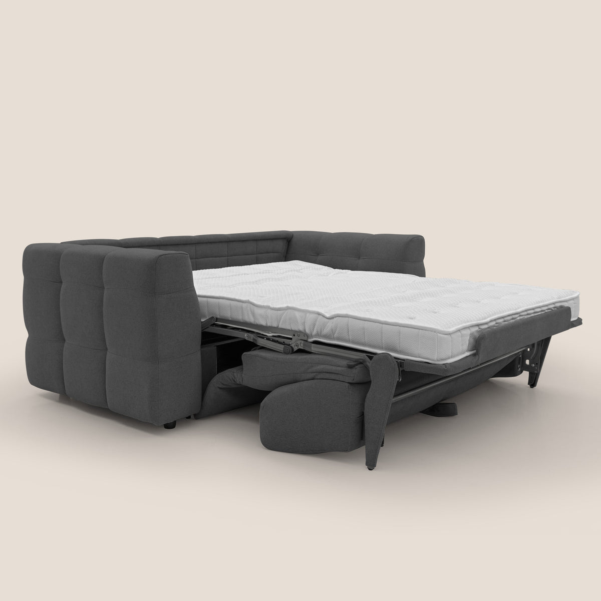 Tender Divano letto matrimoniale dal design innovativo in tessuto bouclet impermeabile T07 antracite - divitt.sbs