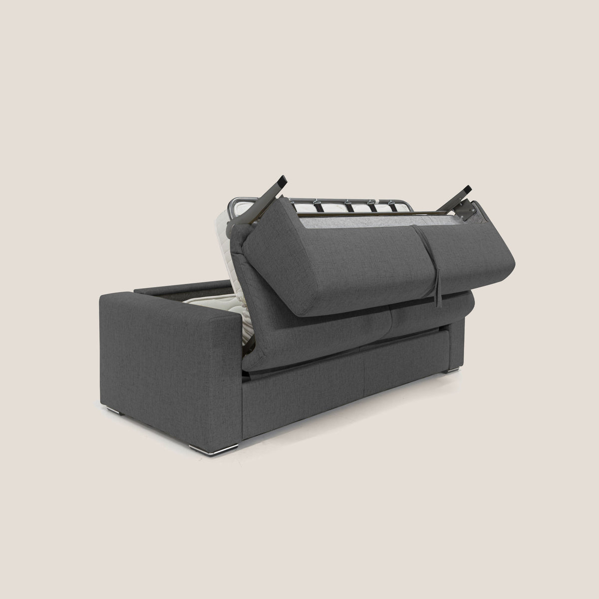 Nixon Divano letto matrimoniale con materasso 20 cm in tessuto impermeabile T03 antracite - divitt.sbs