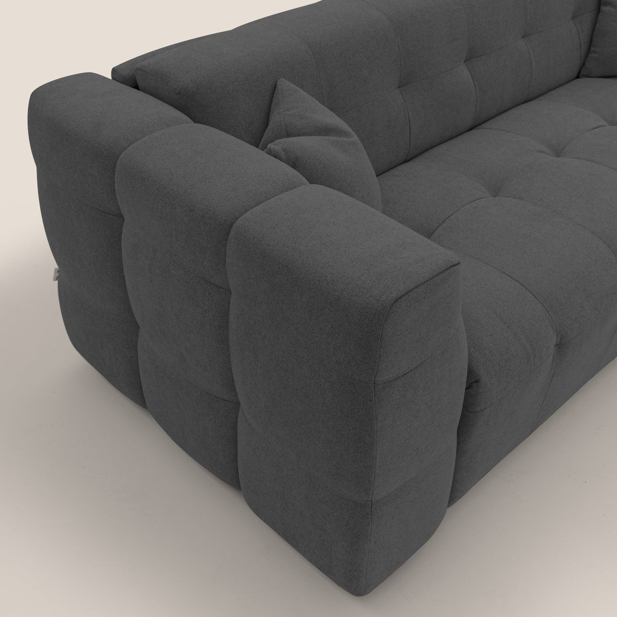 Tender Divano letto matrimoniale dal design innovativo in tessuto bouclet impermeabile T07 antracite - divitt.sbs