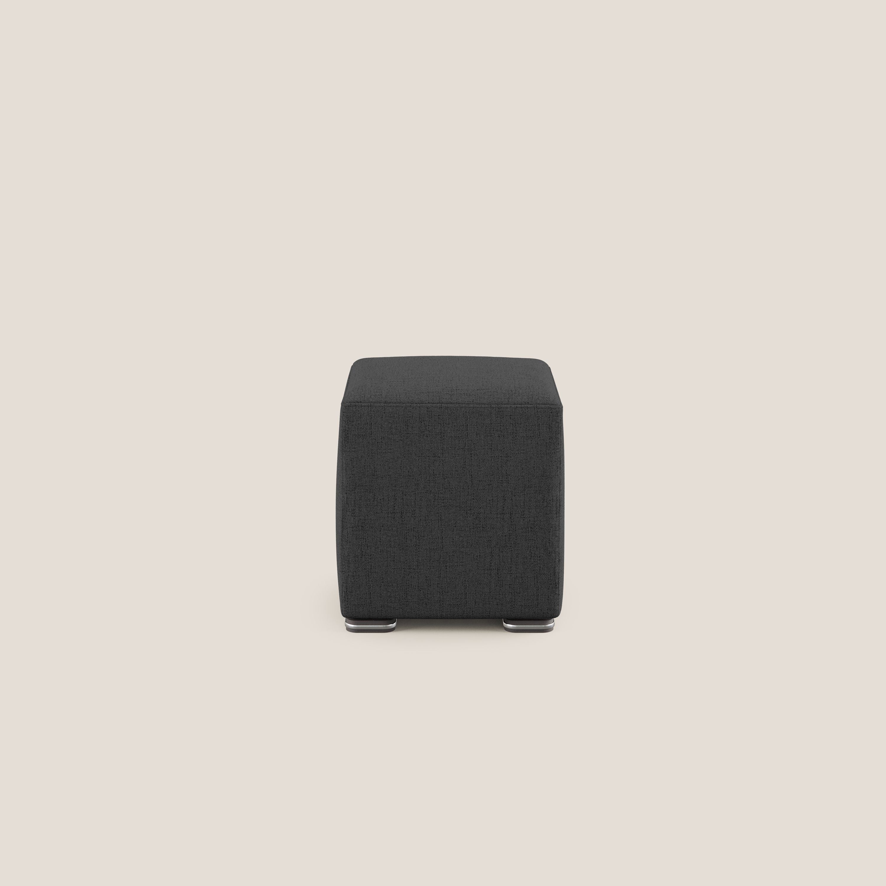 Cube pouf in tessuto morbido impermeabile T03 antracite - divitt.sbs