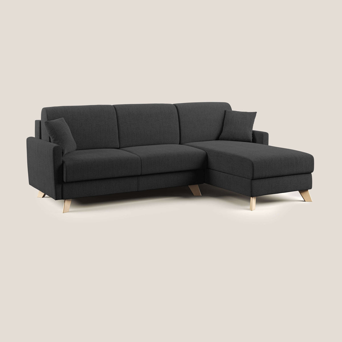 Edgar divano letto angolare in tessuto felis impermeabile T03 antracite - divitt.sbs
