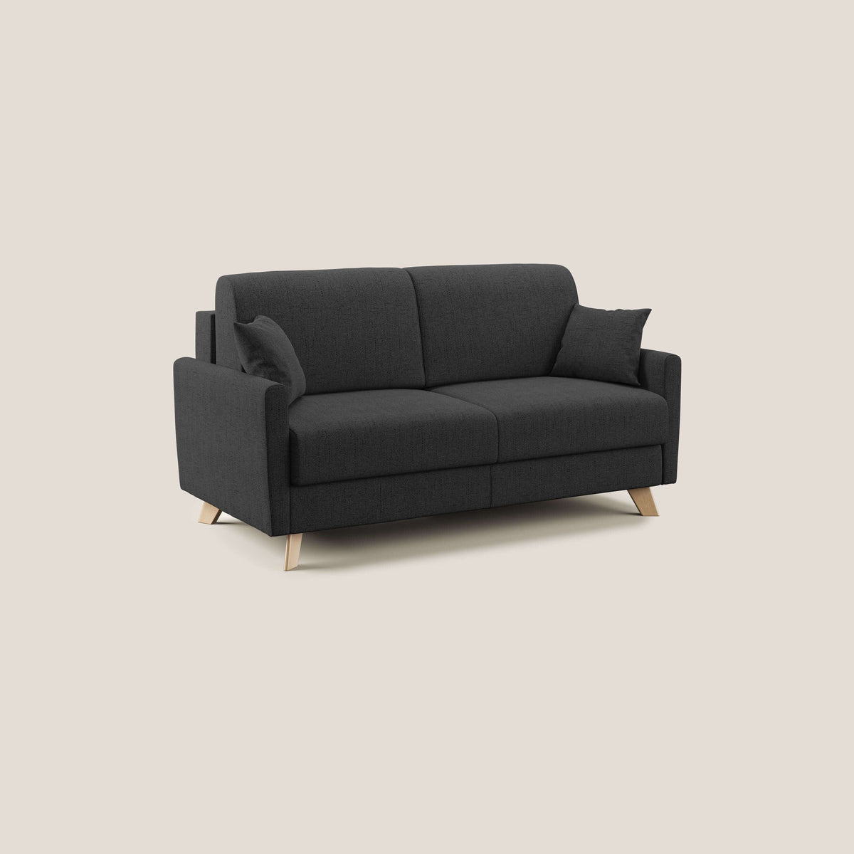 Edgar divano letto matrimoniale in tessuto felis impermeabile T03 antracite - divitt.sbs