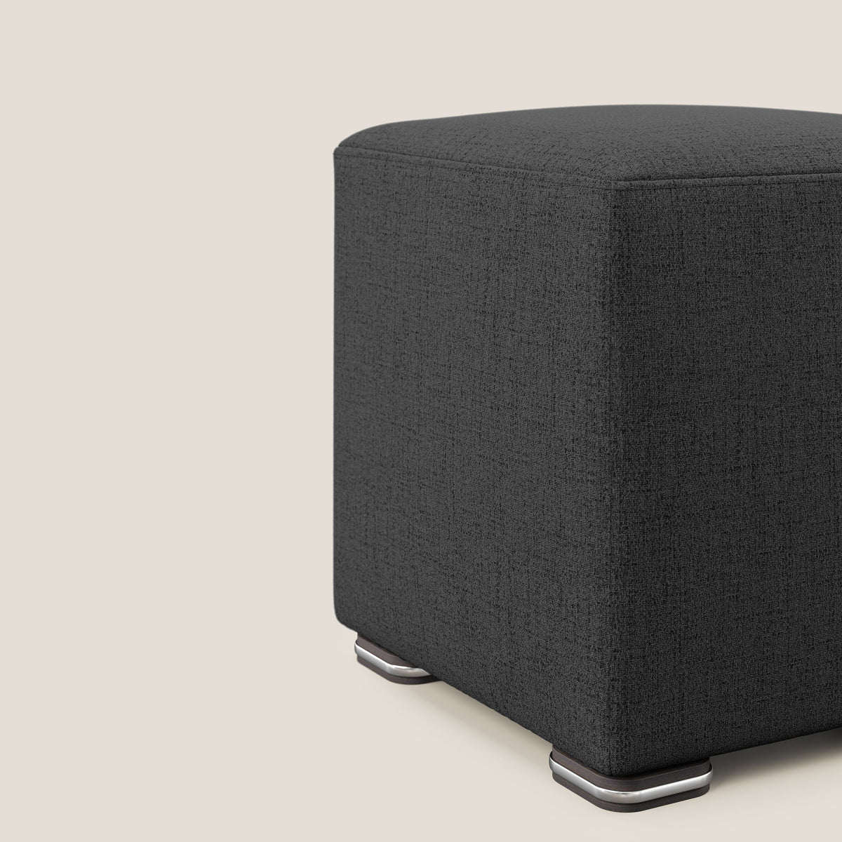 Cube pouf in tessuto morbido impermeabile T03 antracite - divitt.sbs