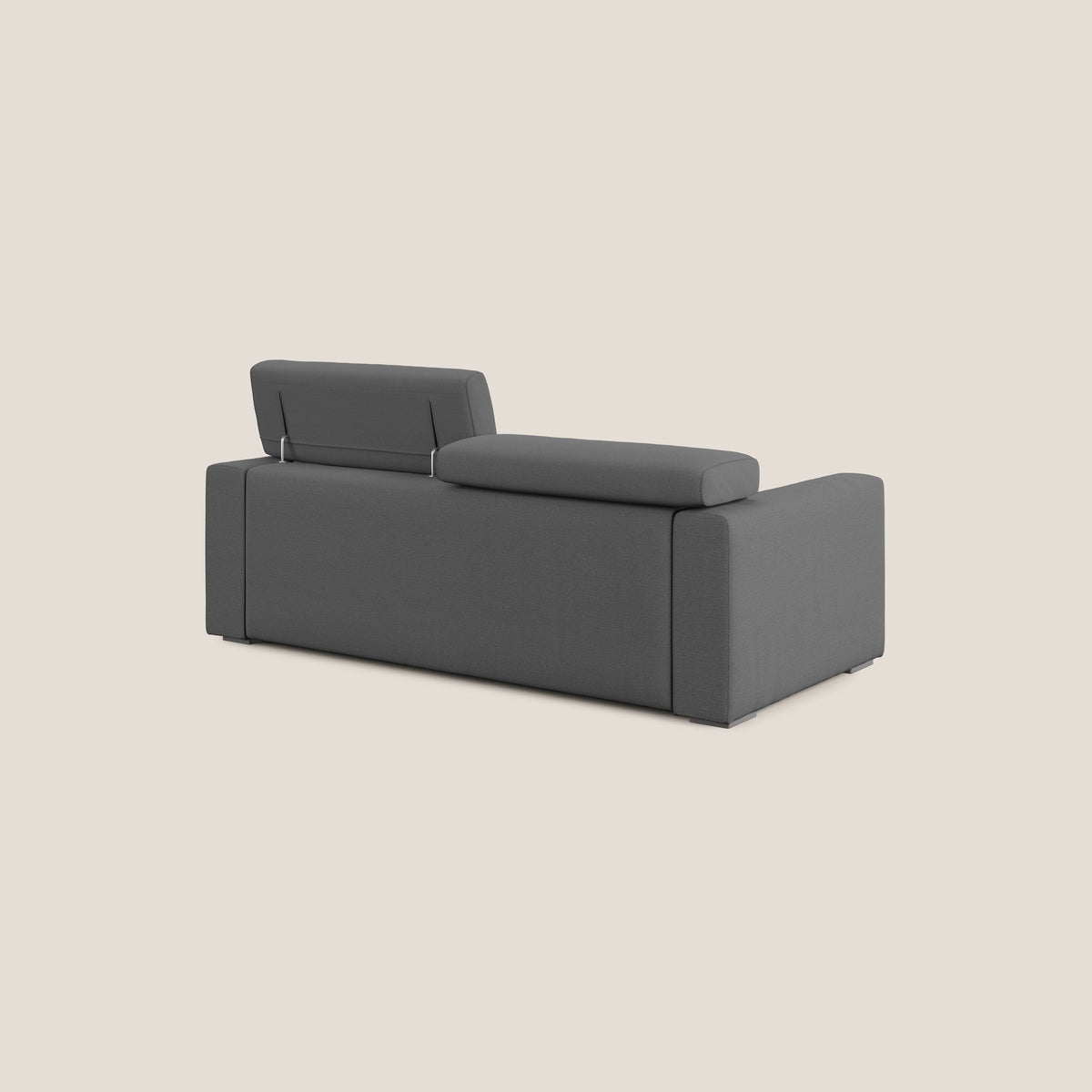 Dylan divano allungabile con pouf estraibile poggiapiedi in tessuto fiammato simil cotone impermeabile T19 antracite - divitt.sbs