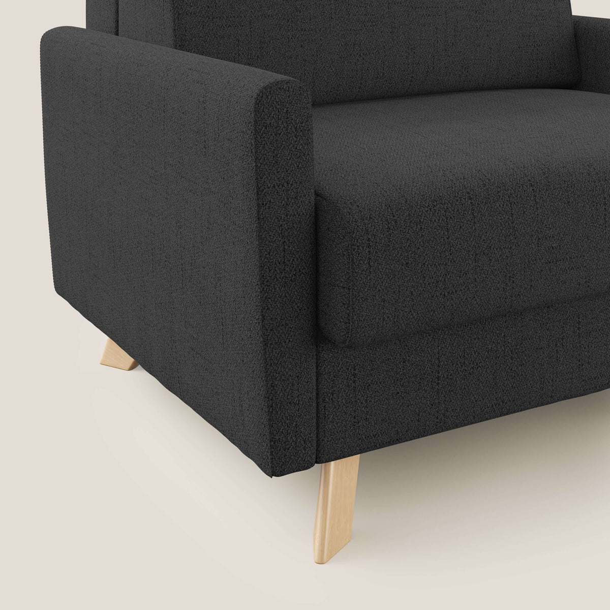 Edgar poltrona letto in tessuto felis impermeabile T03 antracite - divitt.sbs