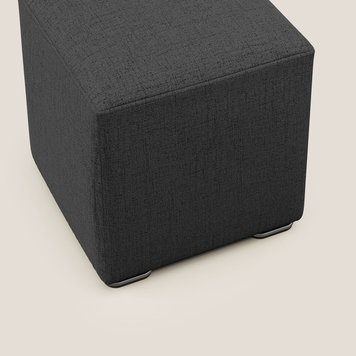 Cube pouf in tessuto morbido impermeabile T03 antracite - divitt.sbs