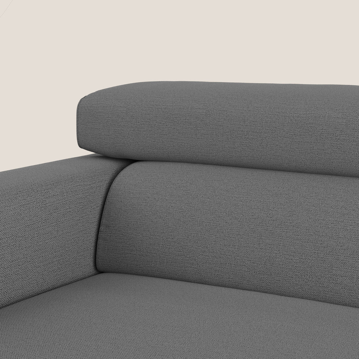 Dylan divano allungabile con pouf estraibile poggiapiedi in tessuto fiammato simil cotone impermeabile T19 antracite - divitt.sbs