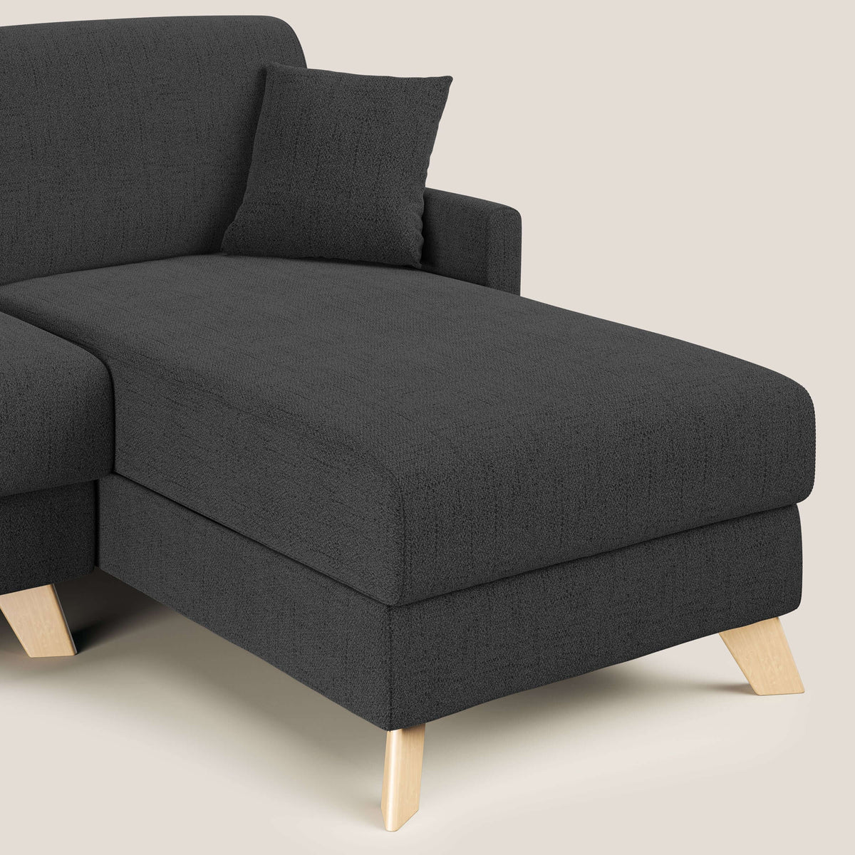 Edgar divano letto angolare in tessuto felis impermeabile T03 antracite - divitt.sbs