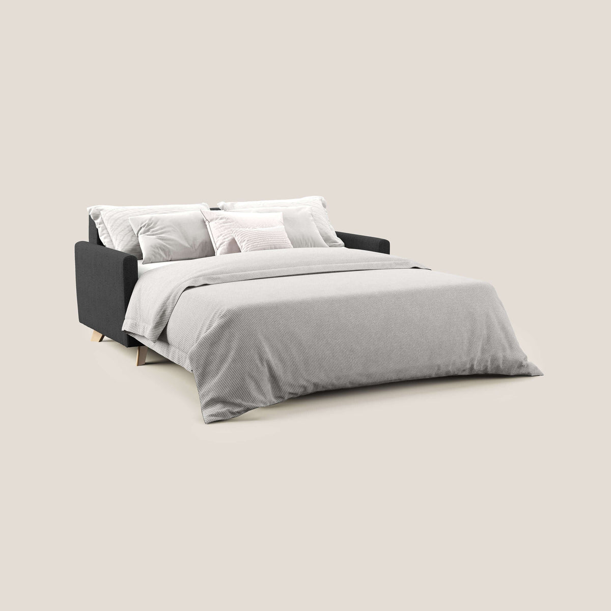 Edgar divano letto matrimoniale in tessuto felis impermeabile T03 antracite - divitt.sbs