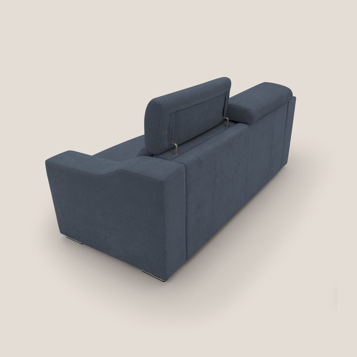 Bomber divano letto matrimoniale con poggiatesta in tessuto impermeabile T14 blu - divitt.sbs
