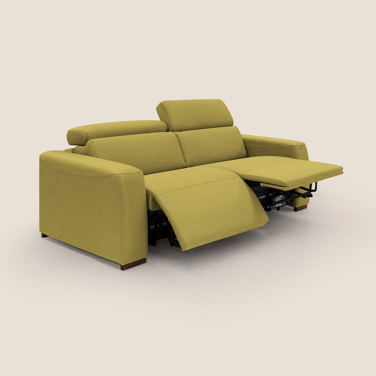Poseidon divano letto + relax elettrico in tessuto smacchiabile impermeabile T05 giallo - divitt.sbs