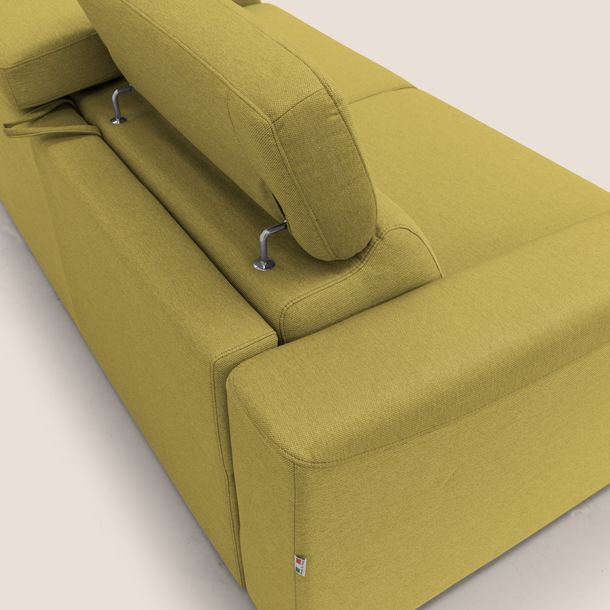 Poseidon divano letto + relax elettrico in tessuto smacchiabile impermeabile T05 giallo - divitt.sbs