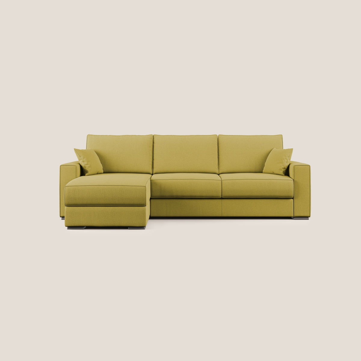 Dream Divano letto angolare in tessuto smacchiabile T05 giallo - divitt.sbs