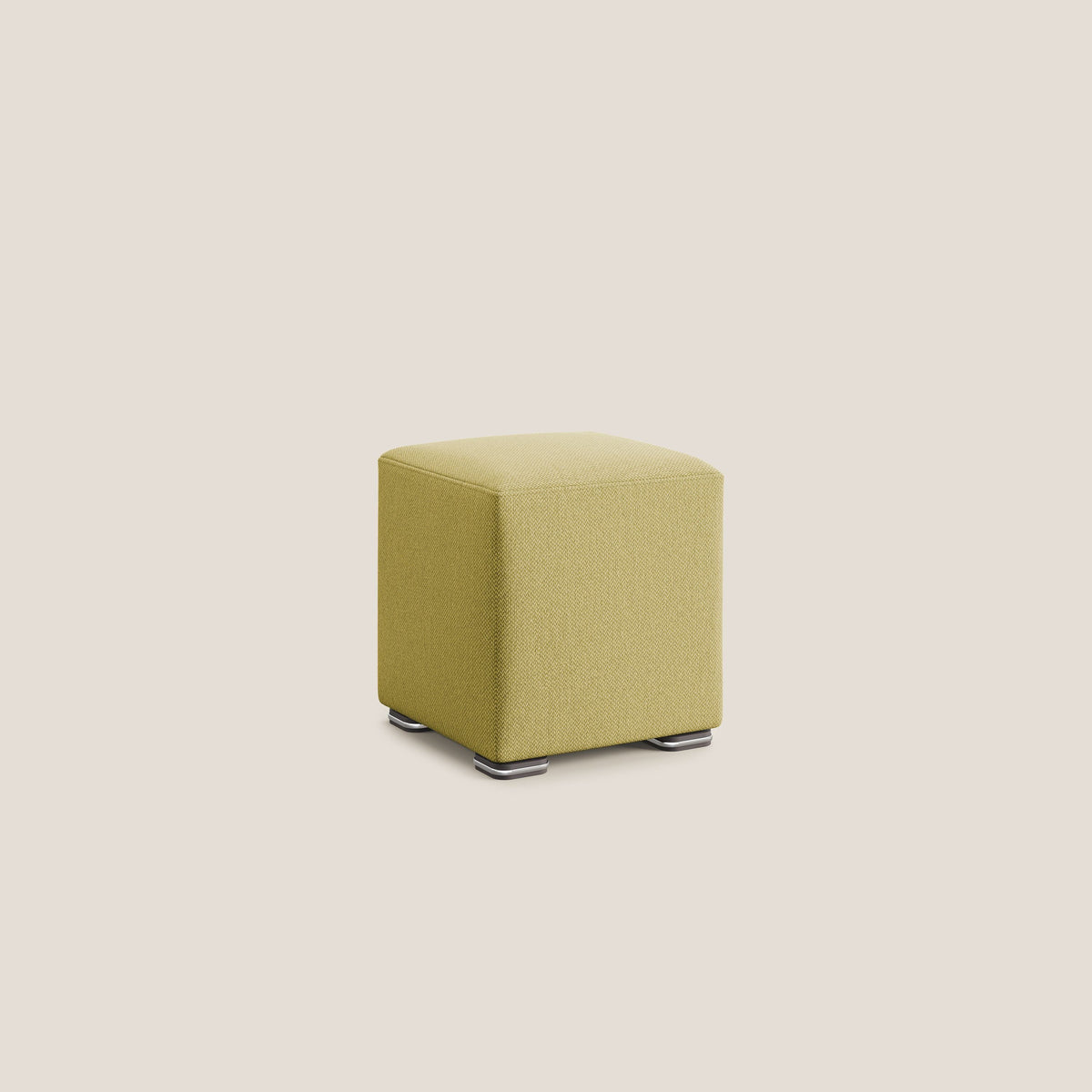 Cube pouf in tessuto morbido smacchiabile T05 giallo - divitt.sbs