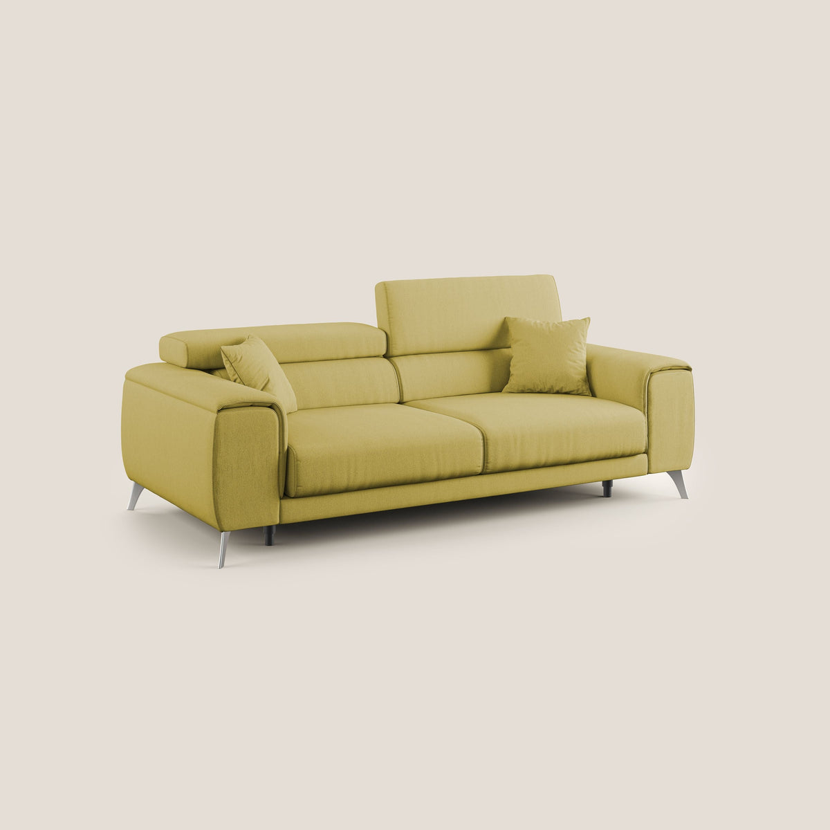 Fusion divano con sedute allungabili in tessuto smacchiabile T05 giallo - divitt.sbs