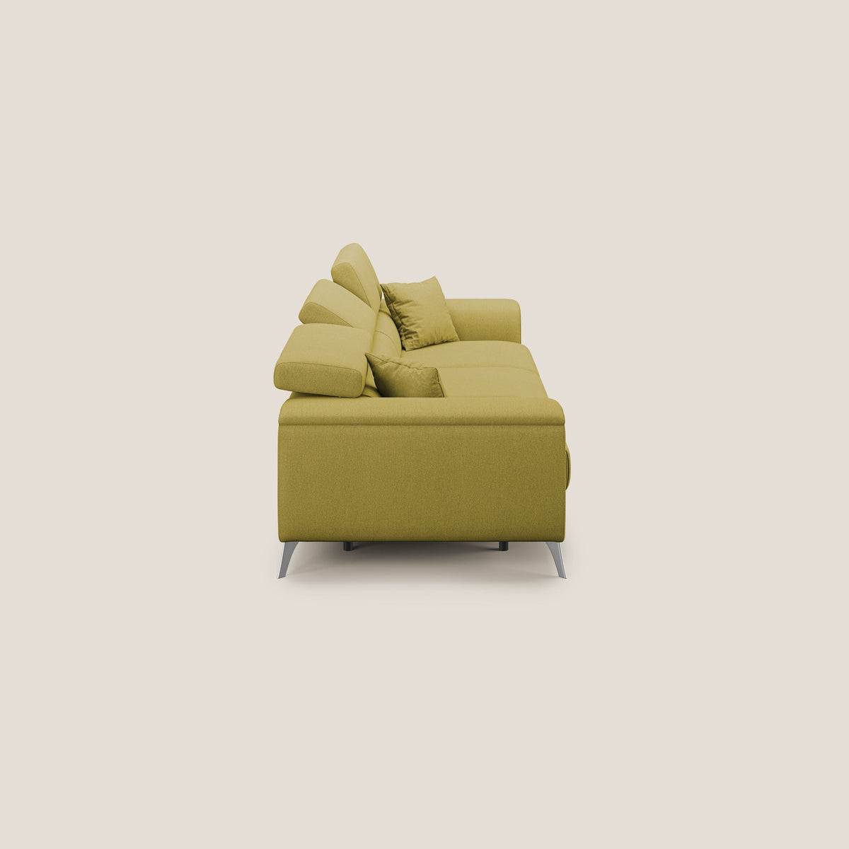 Fusion divano con 3 sedute allungabili in tessuto smacchiabile T05 giallo - divitt.sbs