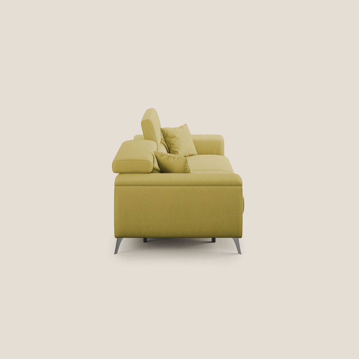 Fusion divano con sedute allungabili in tessuto smacchiabile T05 giallo - divitt.sbs