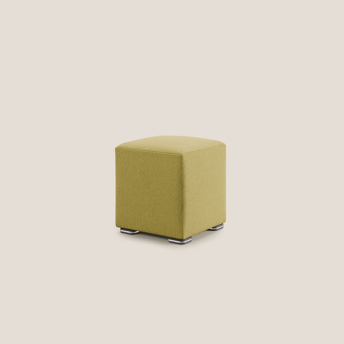 Cube pouf in tessuto morbido smacchiabile T05 giallo - divitt.sbs