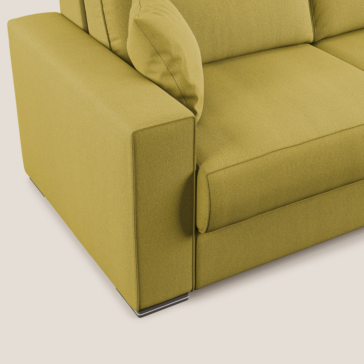 Dream Divano letto moderno dai morbidi cuscini in tessuto smacchiabile T05 giallo - divitt.sbs