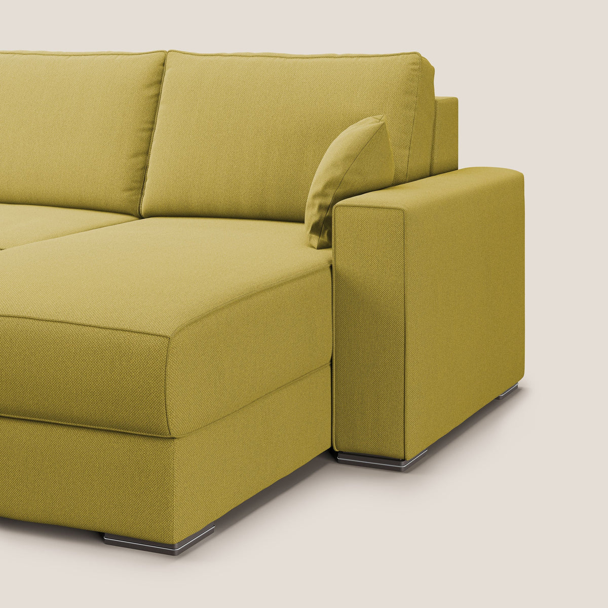 Dream Divano letto angolare in tessuto smacchiabile T05 giallo - divitt.sbs