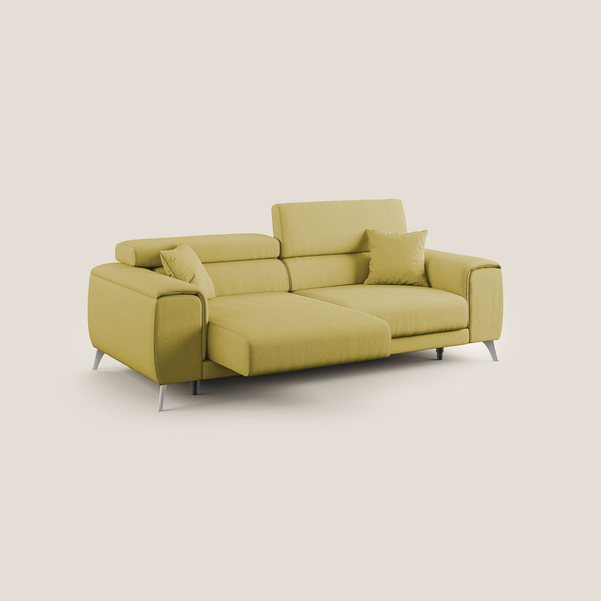 Fusion divano con sedute allungabili in tessuto smacchiabile T05 giallo - divitt.sbs