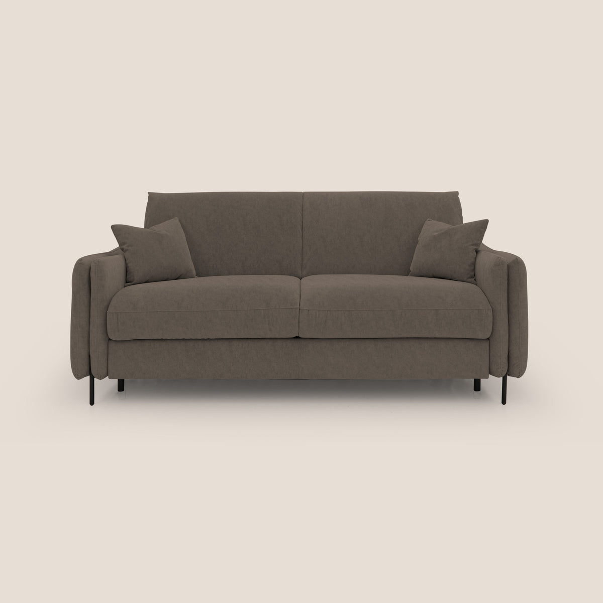 Gregory Divano letto con materasso h18 cm in microfibra effetto velluto impermeabile T09 marrone - divitt.sbs