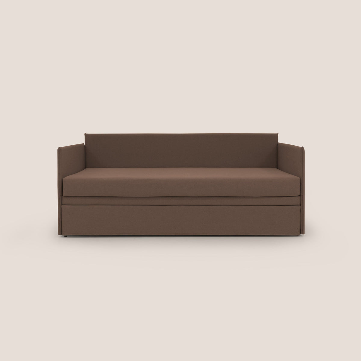 Brenta Divano duplex con doppio letto in tessuto simil cotone impermeabile T13 marrone - divitt.sbs