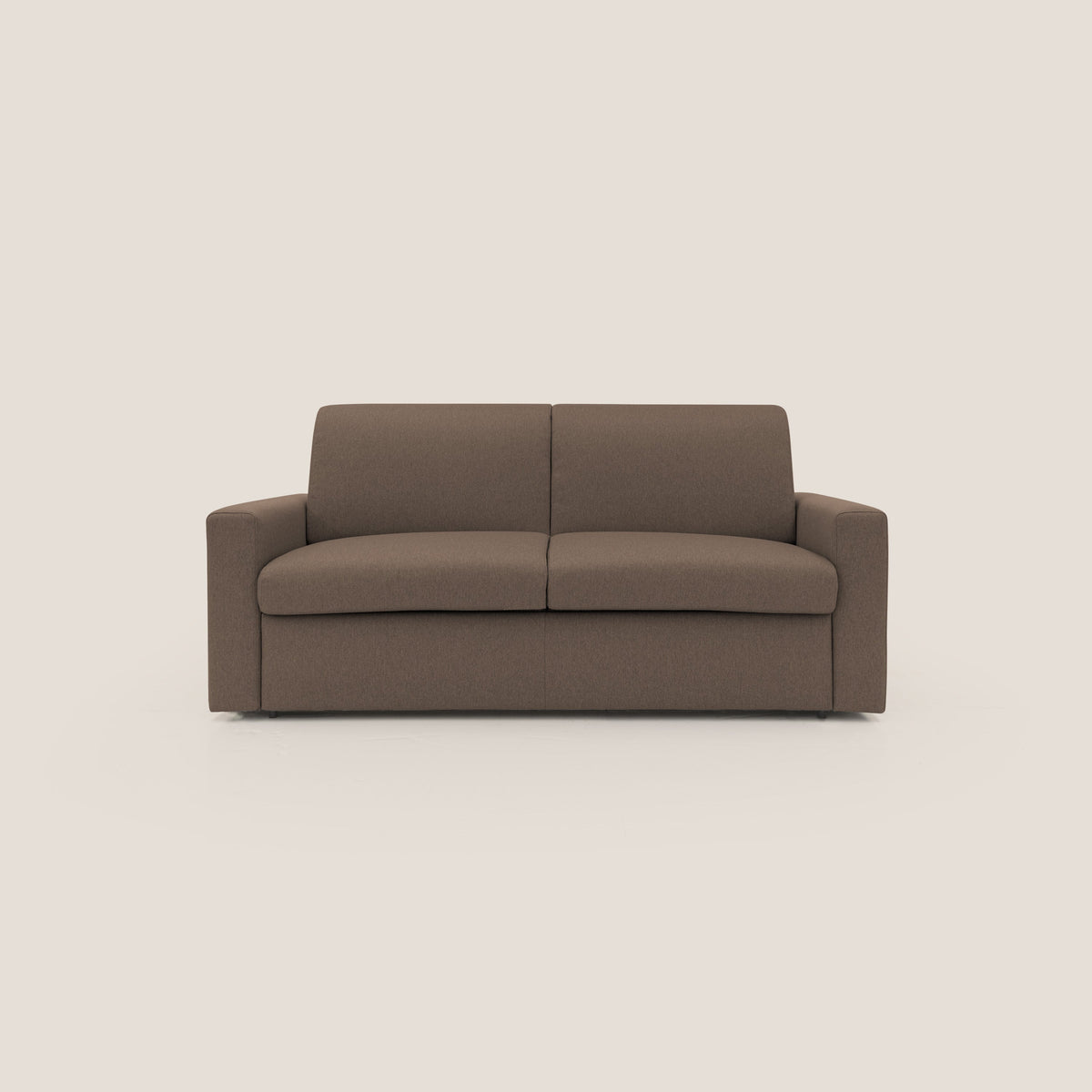 Kansas Divano letto matrimoniale alto 20 cm in tessuto impermeabile misto cotone T13 marrone - divitt.sbs