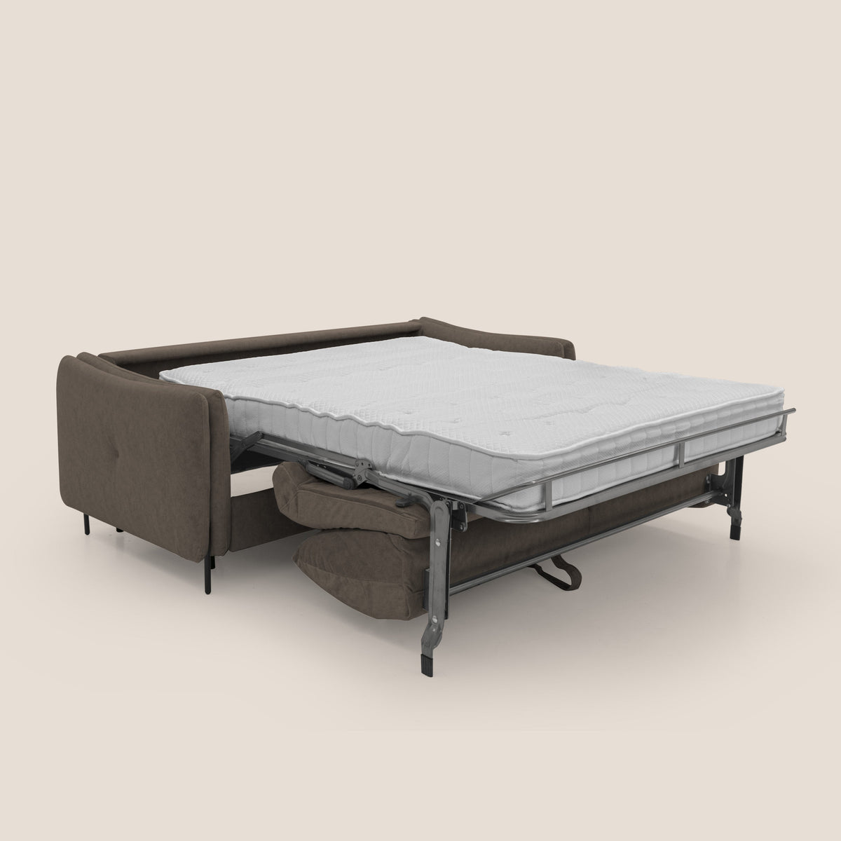 Gregory Divano letto con materasso h18 cm in microfibra effetto velluto impermeabile T09 marrone - divitt.sbs